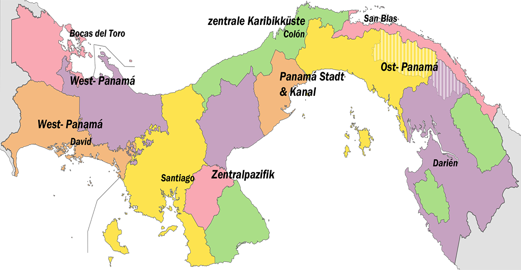 die Regionen von Panama