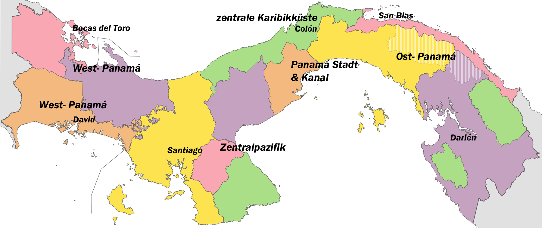 politische Karte von Panama